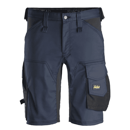 Snickers korte werkbroek AllroundWork stretch 6143 - navy/black