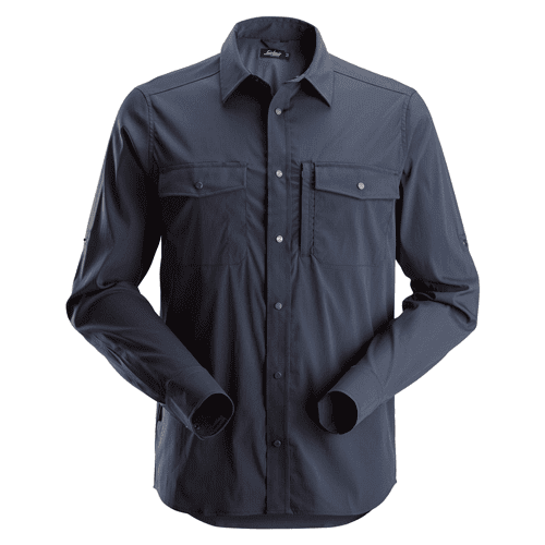 Snickers overhemd LiteWork lange mouwen - navy