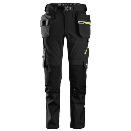Snickers werkbroek+ FlexiWork 6940 - black/neon yellow