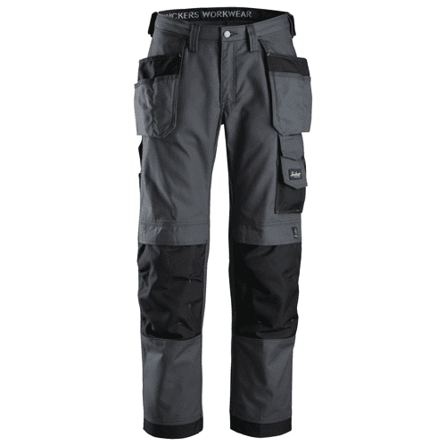 Snickers werkbroek Canvas+ 3214 - steel grey/black
