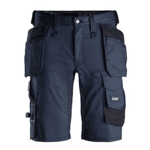 Snickers korte werkbroek AllroundWork stretch 6141 - navy/black