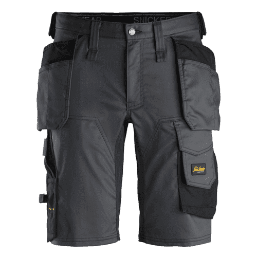 Snickers korte werkbroek AllroundWork stretch 6141 - steelgrey/black