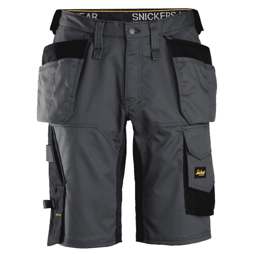 Snickers korte werkbroek AllroundWork stretch loose fit 6151 - steelgrey/black
