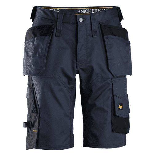 Snickers korte werkbroek AllroundWork stretch loose fit 6151 - navy/black