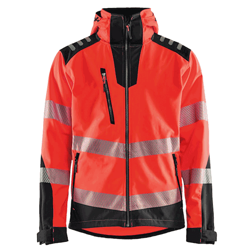 Blåkläder softshell jas 4491 High Vis - zwart/rood