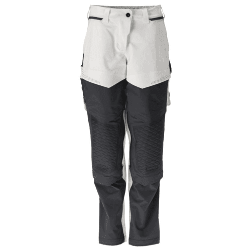 Mascot dames schildersbroek met kniezakken Customized 22078 - wit/steengrijs