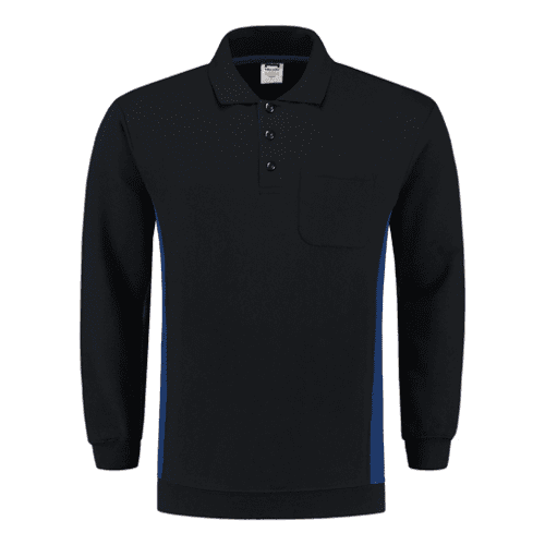 Tricorp polosweater Bicolor met borstzak - navy/royal blue