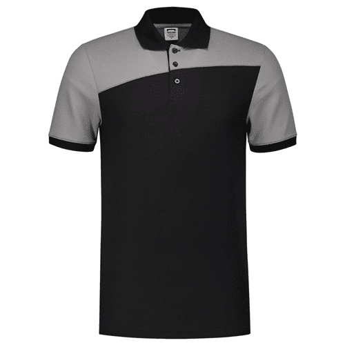 Tricorp poloshirt Bicolor naden - black/grey