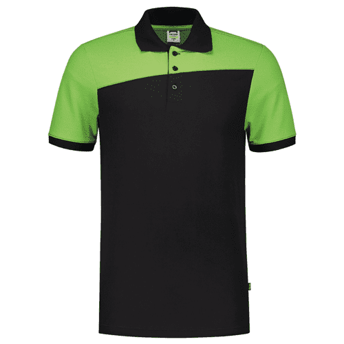 Tricorp poloshirt Bicolor naden - black/lime