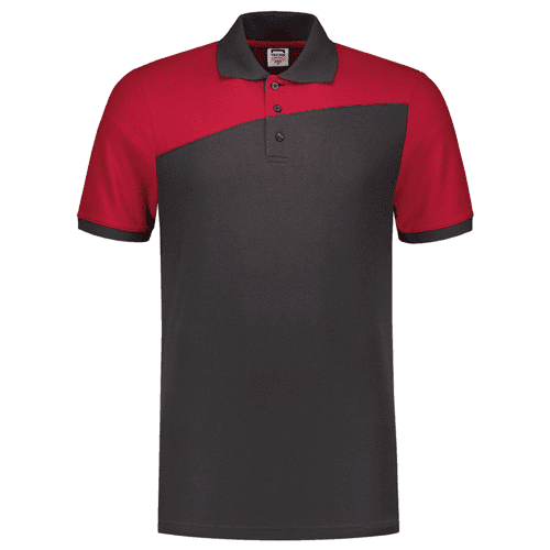 Tricorp poloshirt Bicolor naden - dark grey/red