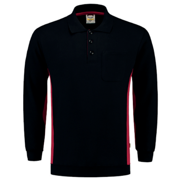 Tricorp polosweater Bicolor - black/red